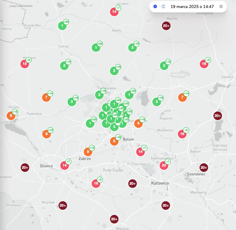 Mapa pozycji po optymalizacji - fraza: sklep z odżywkami Bytom